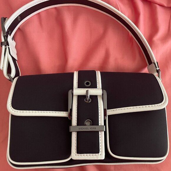 Michael Kors Colby Medium Two-Tone Neoprene Shoulder Bag - Picture 3 of 3